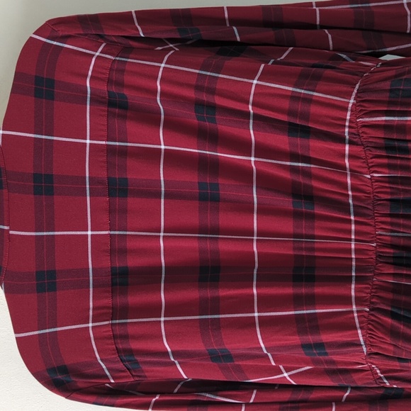TORRID Red & Black Plaid Mini Challis Shirt Dress - Picture 11 of 16